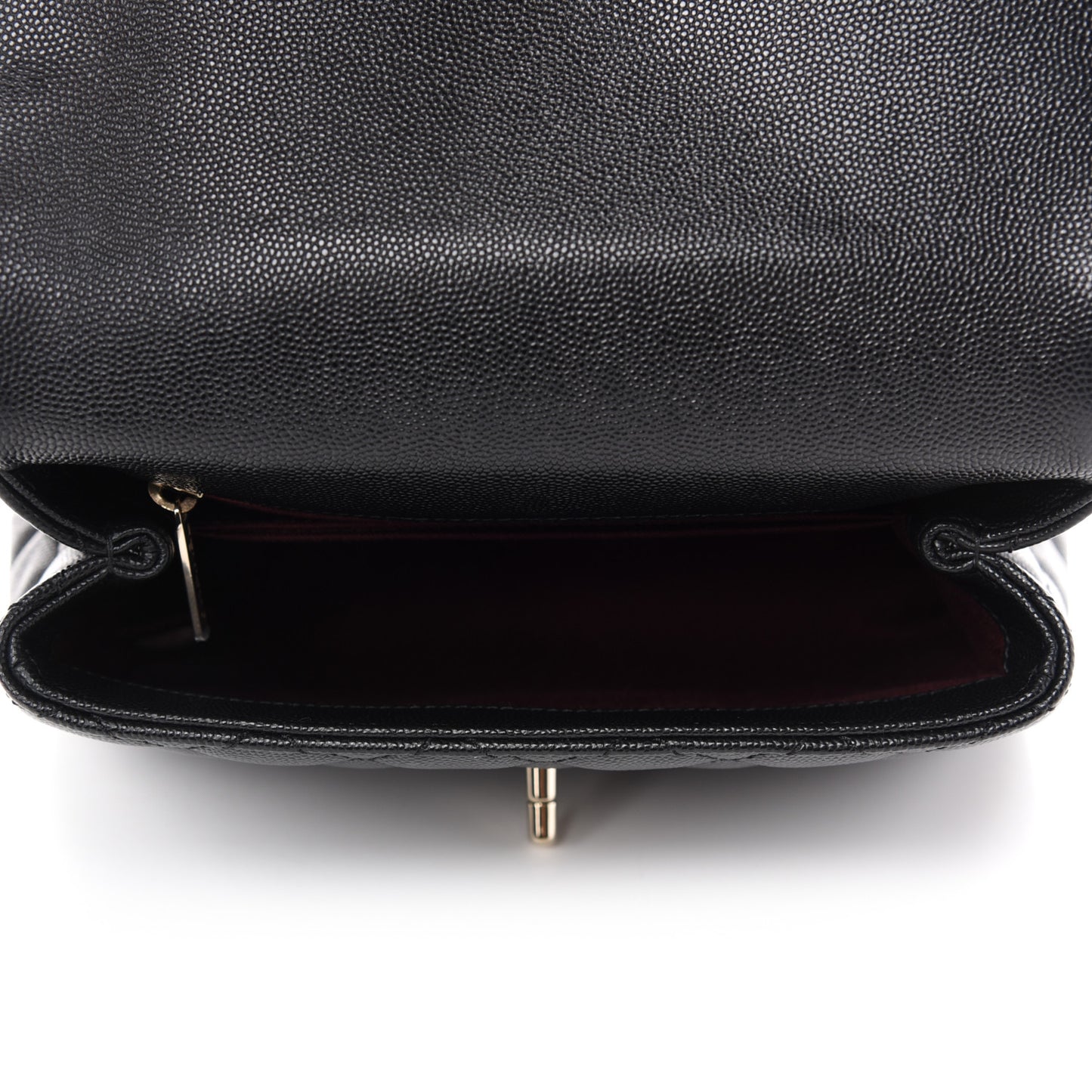Caviar Quilted Mini Coco Handle Flap Black