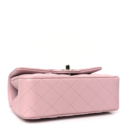Chanel Lambskin Quilted Mini Top Handle Rectangular Flap Light Pink 4 of 9
