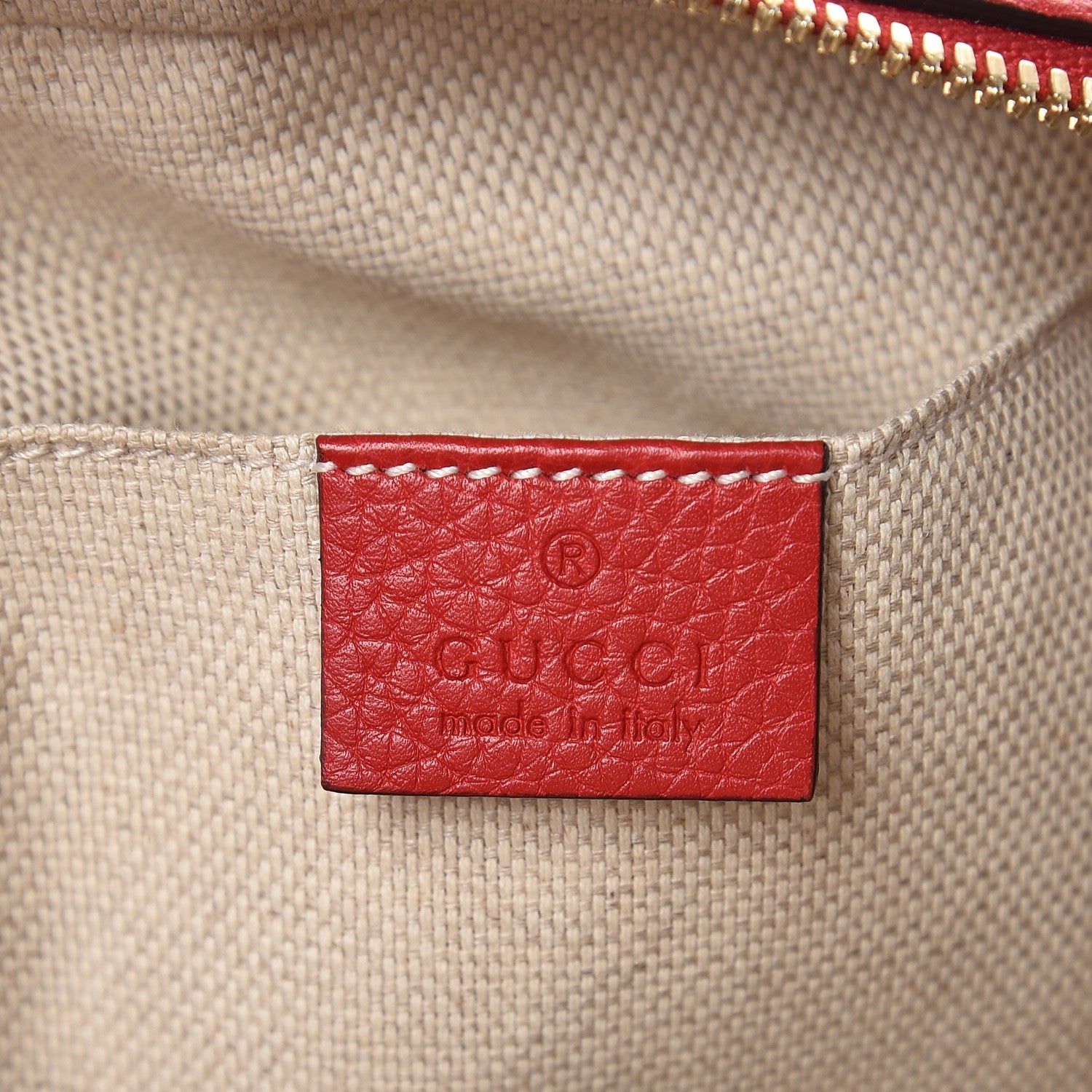 Gucci Pebbled Calfskin Small Soho Disco Bag Tabasco Red 6 of 7
