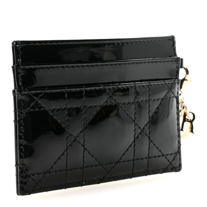 Christian Dior Patent Cannage Lady Dior Card Holder Black 3 of 8