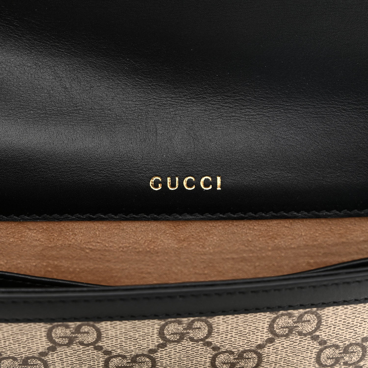 Gucci GG Supreme Monogram Azalea Calfskin Horsebit 1955 Mini Bag Beige Black 6 of 11