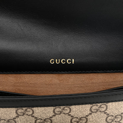 Gucci GG Supreme Monogram Azalea Calfskin Horsebit 1955 Mini Bag Beige Black 6 of 11