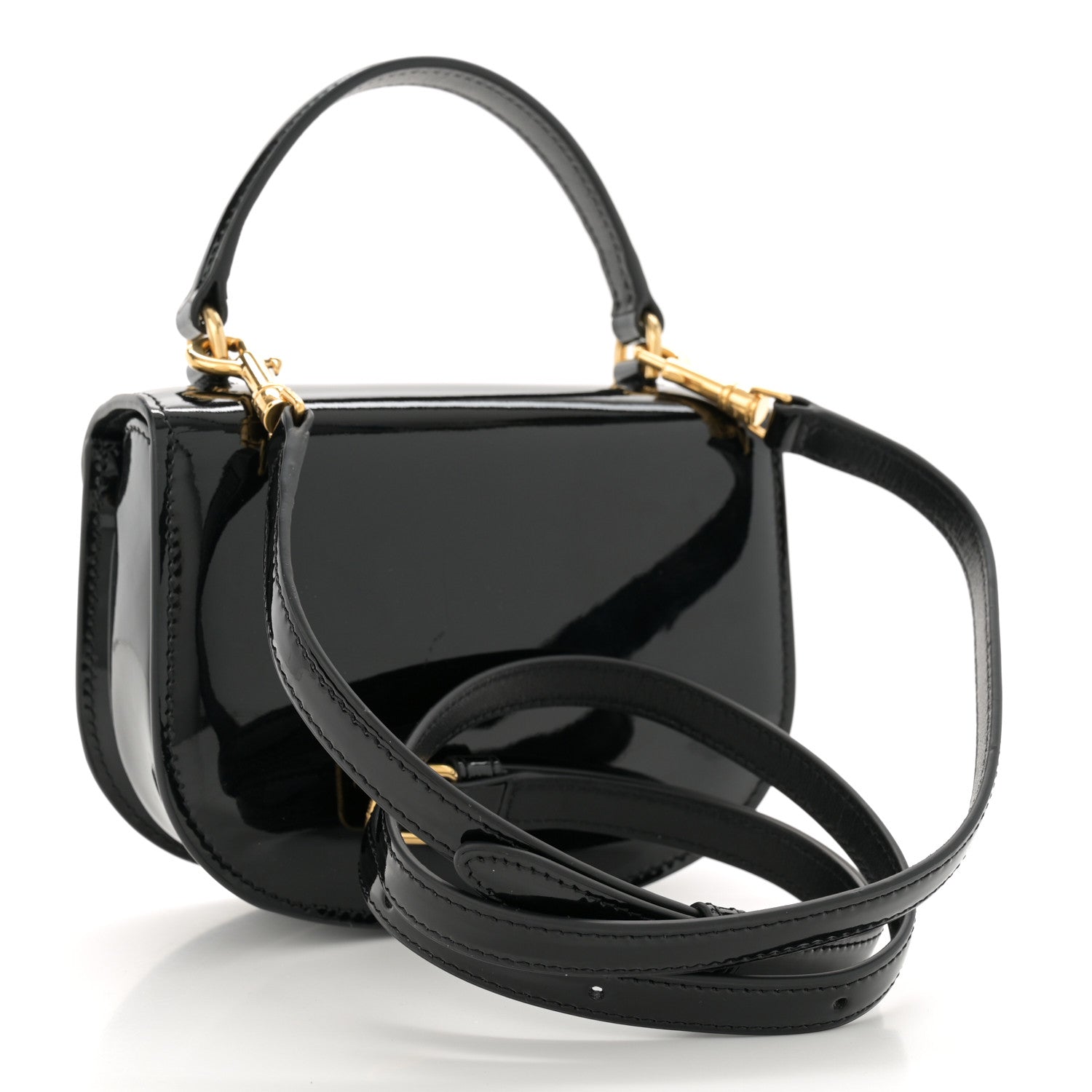 Celine Patent Calfskin Triomphe Mini Besace Clea Black 3 of 11