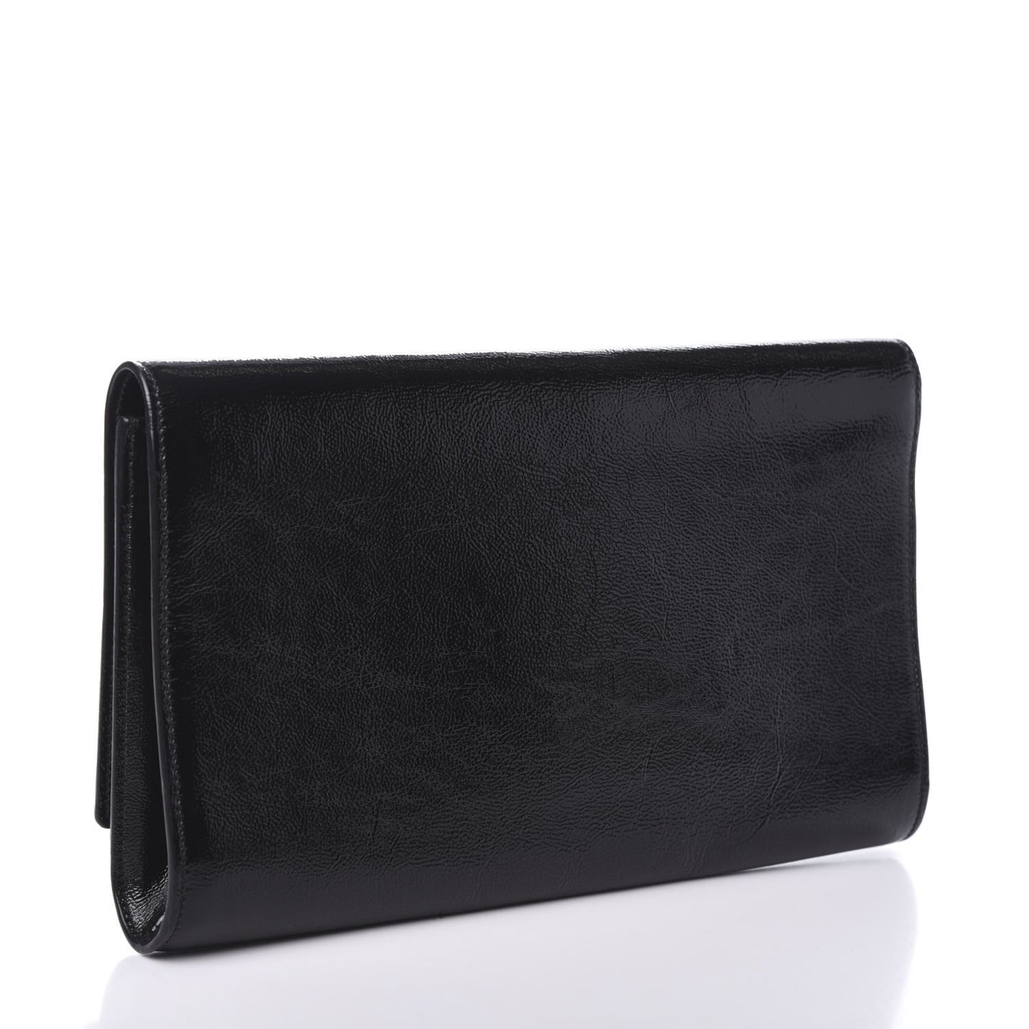 Textured Patent Monogram Large Belle De Jour Clutch Black
