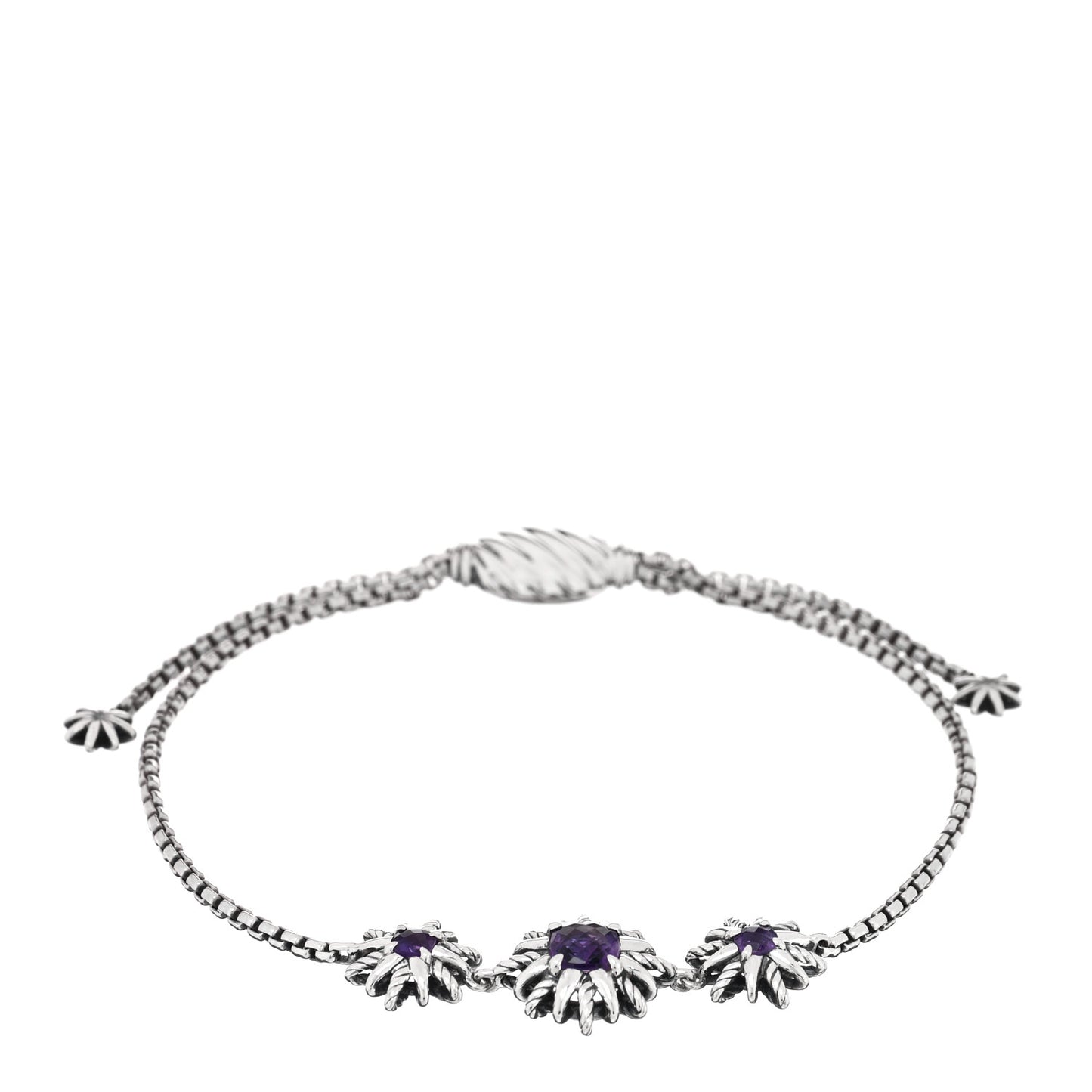 Sterling Silver Amethyst Starburst Bracelet