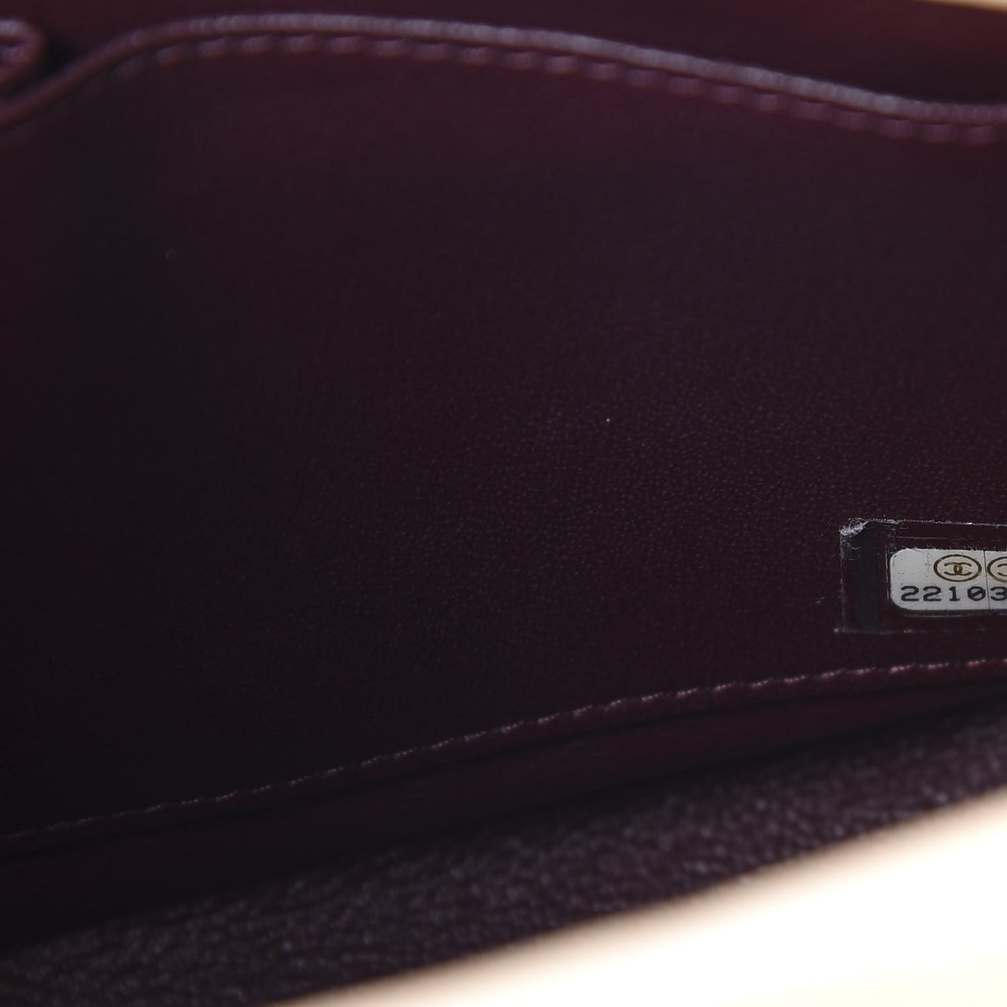 Shiny Goatskin Diagonal Quilted Small Flap Beige