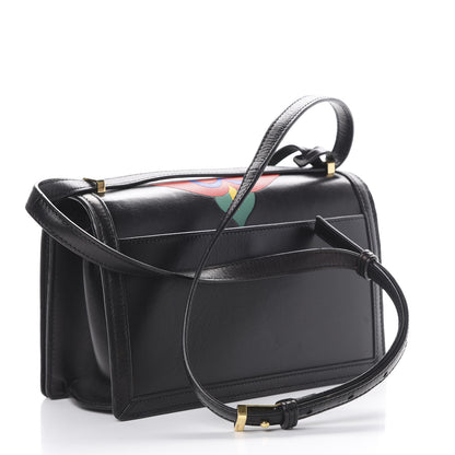 Loewe Calfskin Floral Print Small Barcelona Shoulder Bag Black 2 of 13