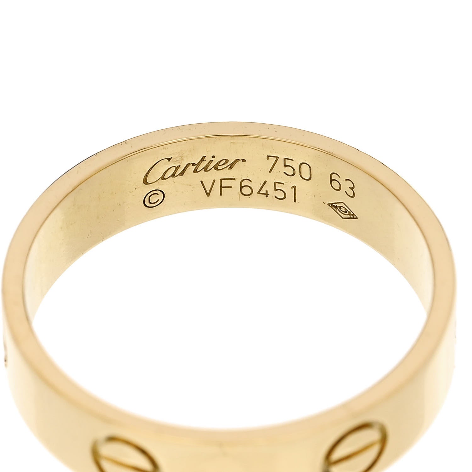Cartier 18K Yellow Gold 5.5mm LOVE Ring 63 10.5 4 of 4