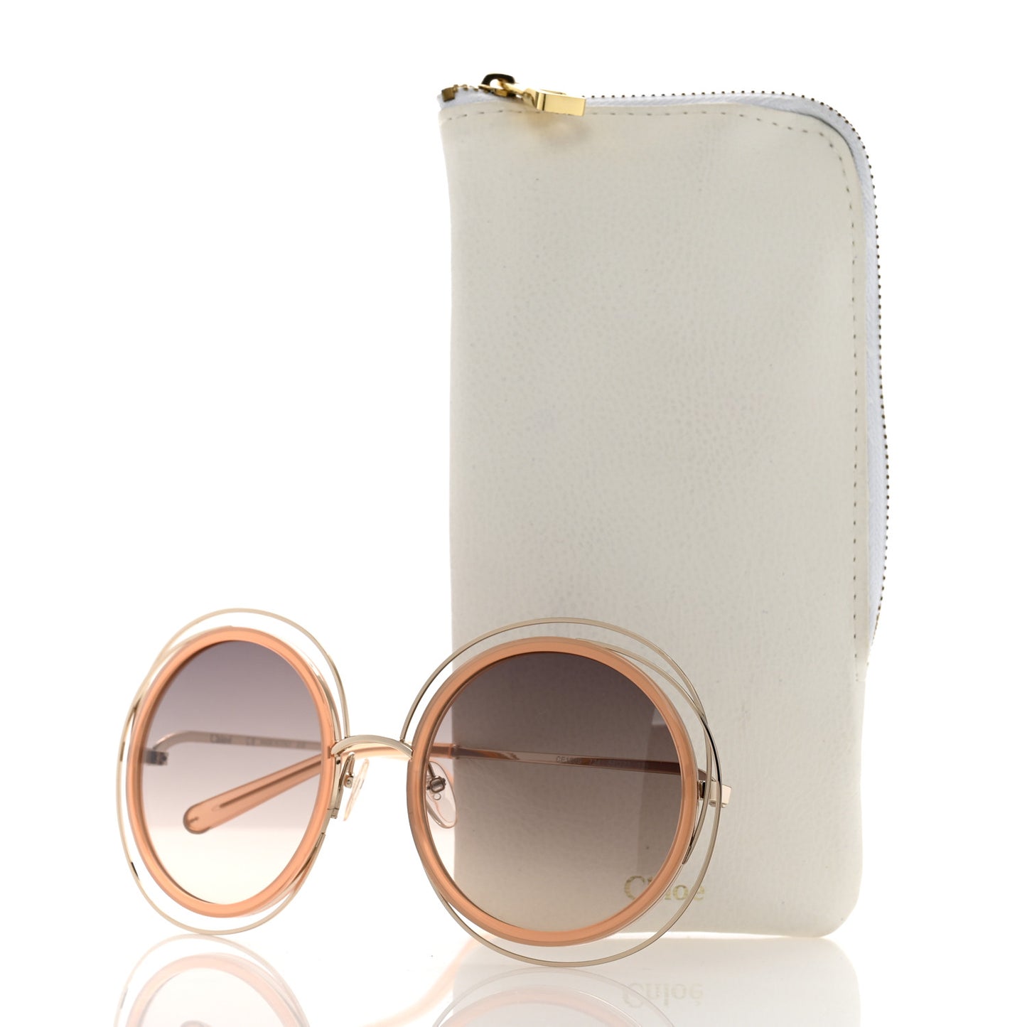 Oversized Round Carlina Sunglasses CE120S Peach Pink