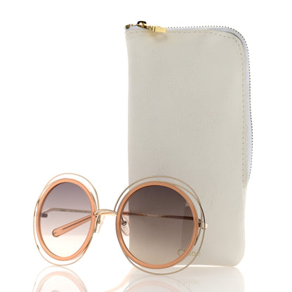 Chloe Oversized Round Carlina Sunglasses CE120S Peach Pink 7 of 7