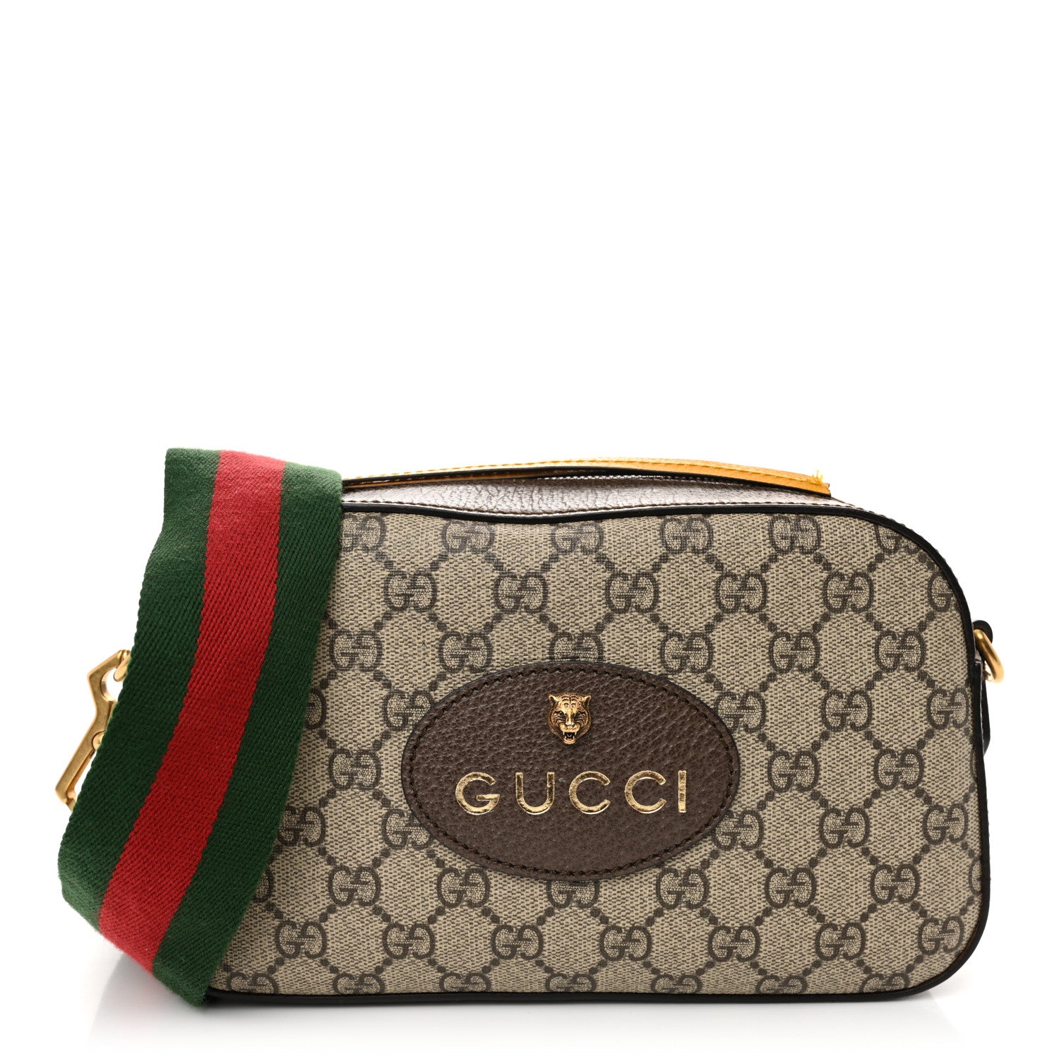 Gucci GG Supreme Monogram Web Neo Vintage Shoulder Bag Beige New Acero Crop 1 of 10