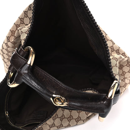 Gucci Monogram Large Horsebit Chain Hobo Dark Brown 4 of 12