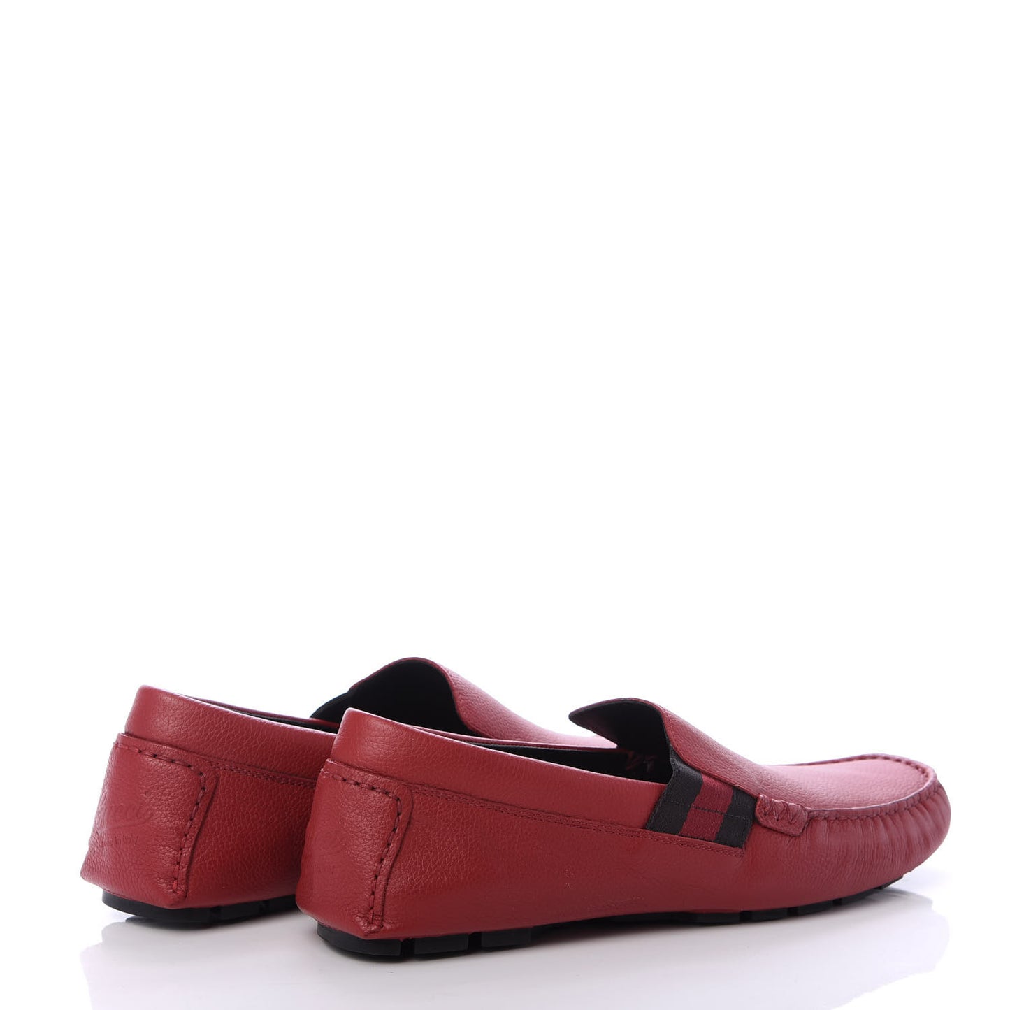 Calfskin Web Mens Driver Loafers 8 Red