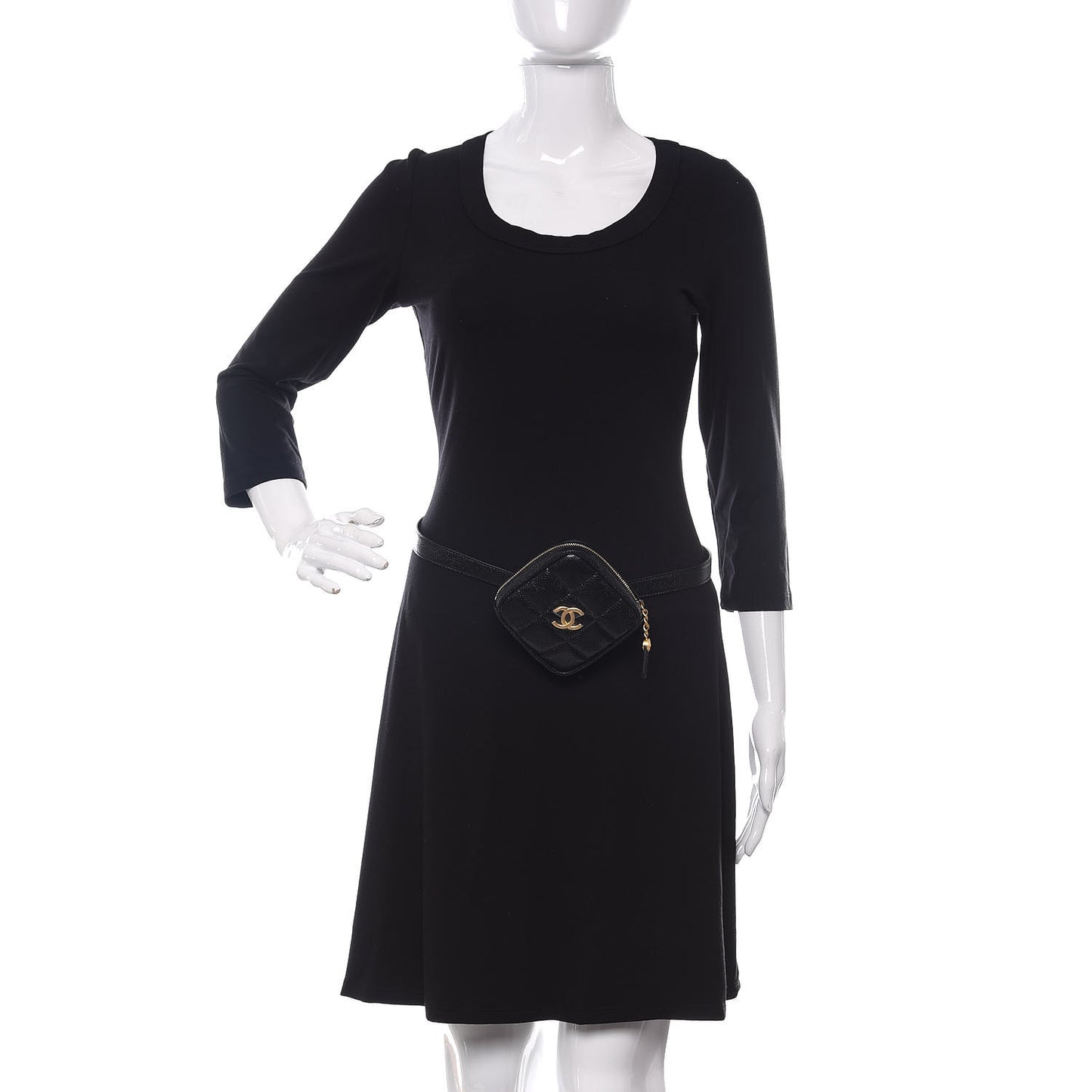 Caviar Quilted Coin Purse Belt Bag Black