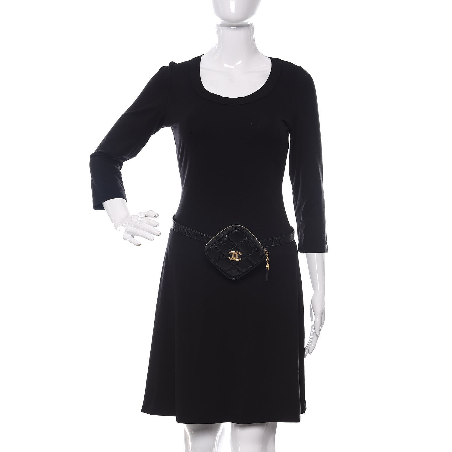Chanel Caviar Quilted Coin Purse Belt Bag Black 2 of 10