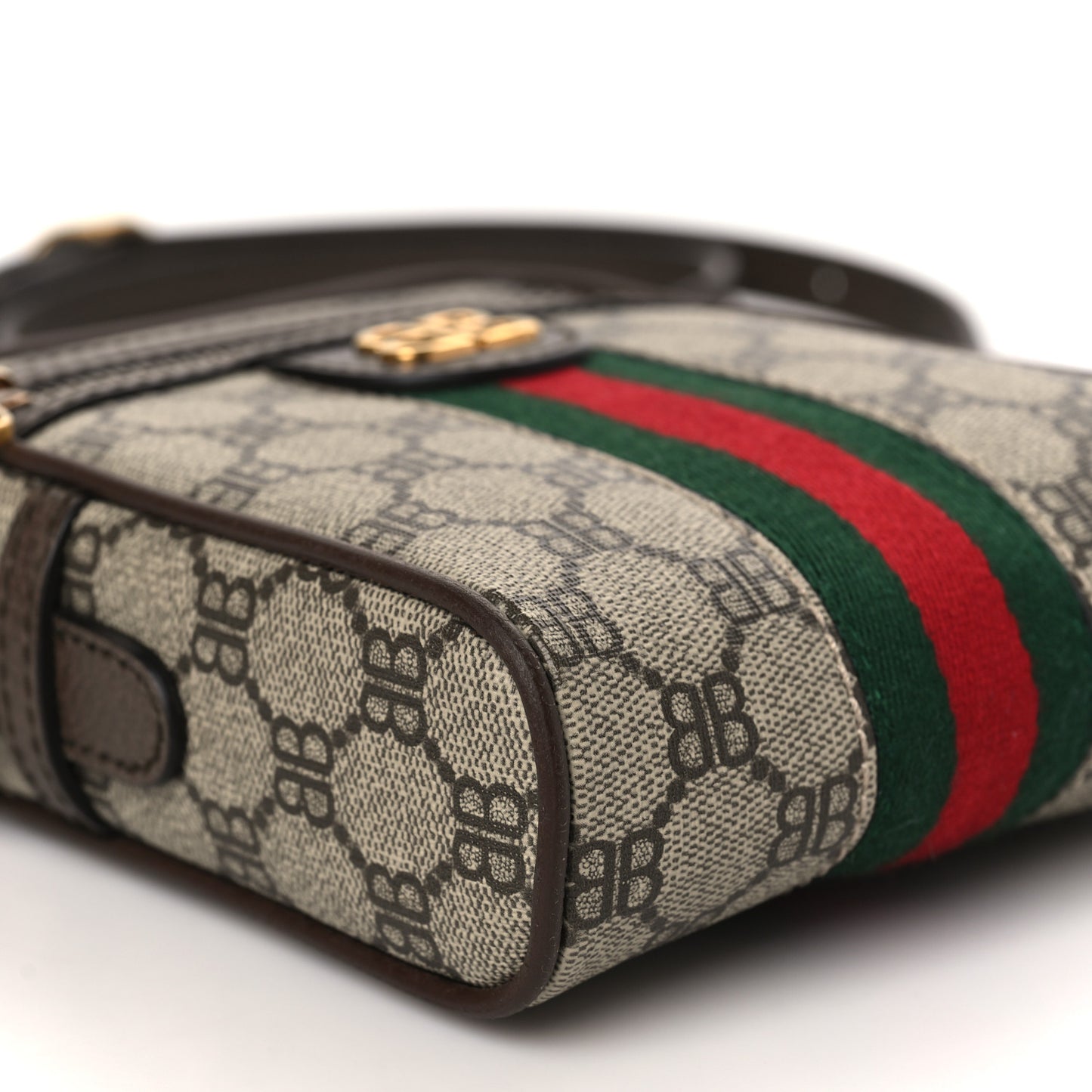 X BALENCIAGA Supreme Monogram Web Mini Ophidia Messenger Beige Ebony