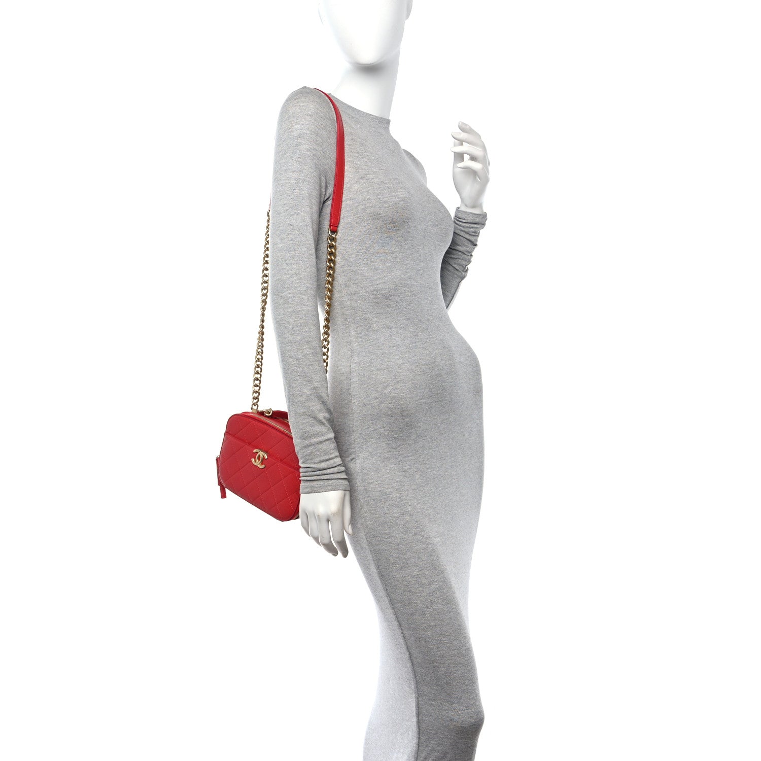 Chanel Caviar Quilted Small Camera Case Red 2 of 12
