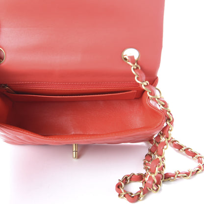 Chanel Lambskin Quilted Mini Rectangular Flap Red 8 of 19