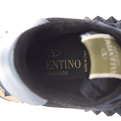 Valentino Garavani Denim Calfskin Suede Rockstud Sneakers 35.5 Indigo 7 of 8