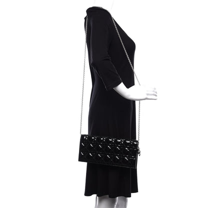 Christian Dior Patent Cannage Lady Dior Convertible Clutch Black 2 of 10