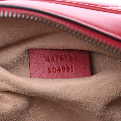 Gucci Calfskin Matelasse Small GG Marmont Chain Shoulder Bag Hibiscus Red 7 of 10