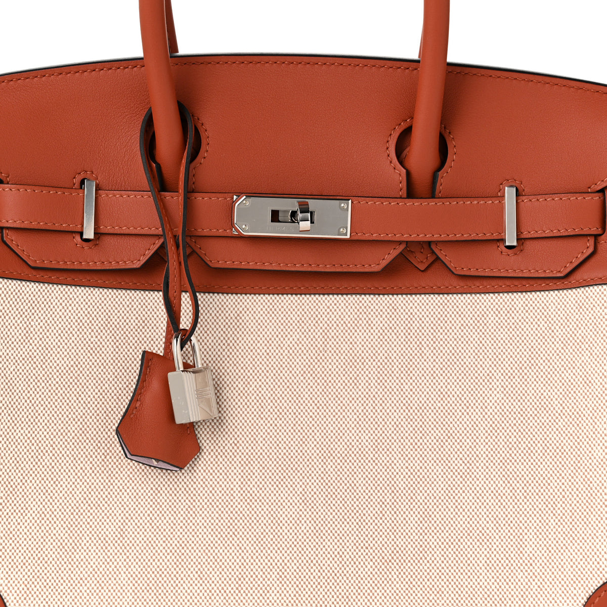 Toile Swift Verso Birkin 30 Cuivre Mauve Pale