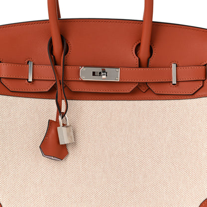 Hermes Toile Swift Verso Birkin 30 Cuivre Mauve Pale 8 of 11