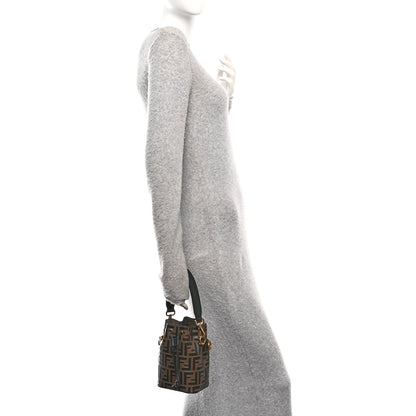 Fendi Vitello Liberty F is Fendi Bi-Color FF 1974 Embossed Mini Mon Tresor Bucket Bag Maya Black 2 of 10