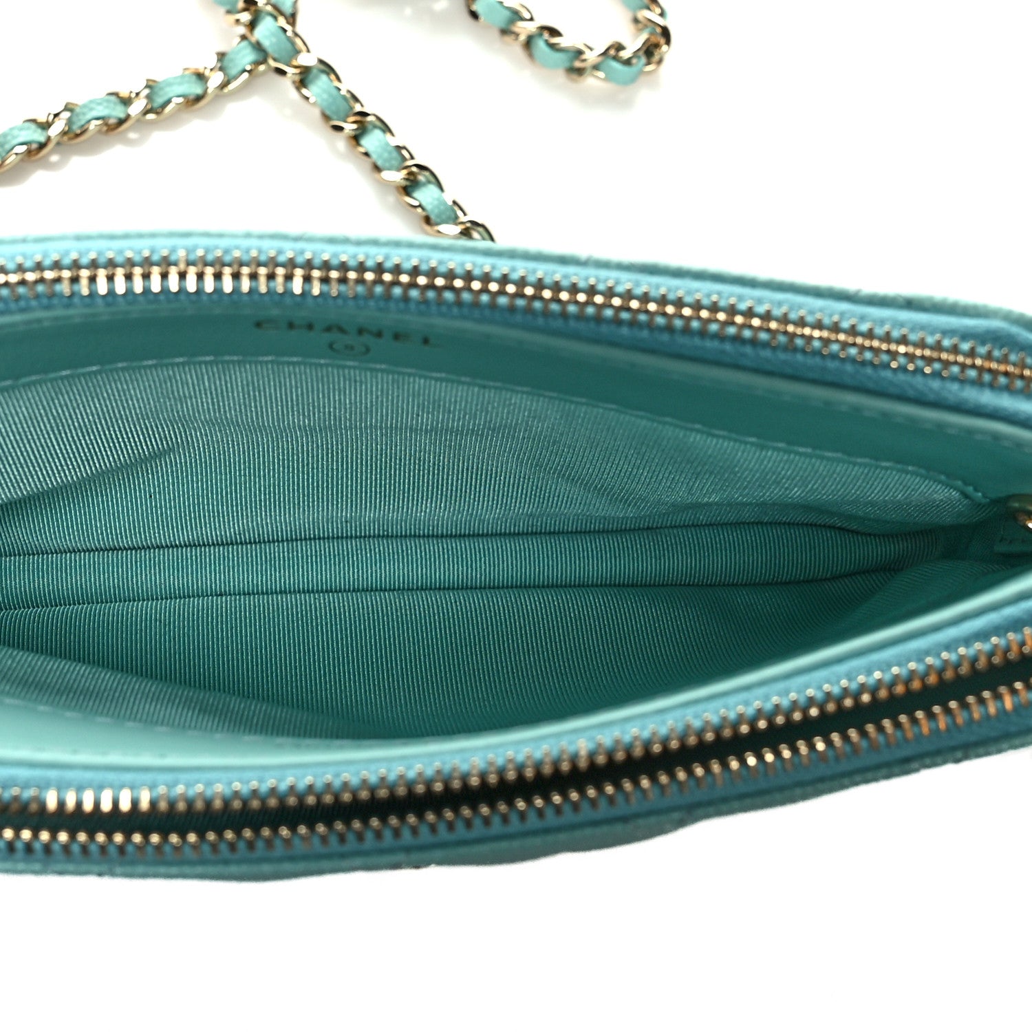 Chanel Caviar Quilted Small Clutch With Chain Light Blue 4 of 9