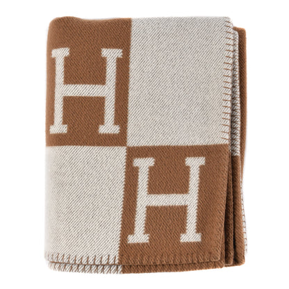 Hermes Wool Cashmere Avalon Blanket Ecru Camel 1 of 3
