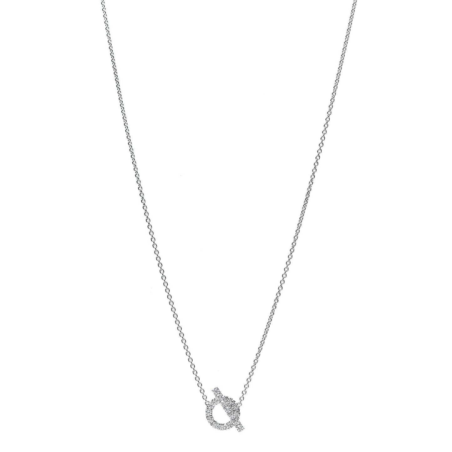 18K White Gold Diamond Finesse Pendant Necklace
