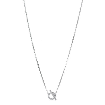 Hermes 18K White Gold Diamond Finesse Pendant Necklace 1 of 5