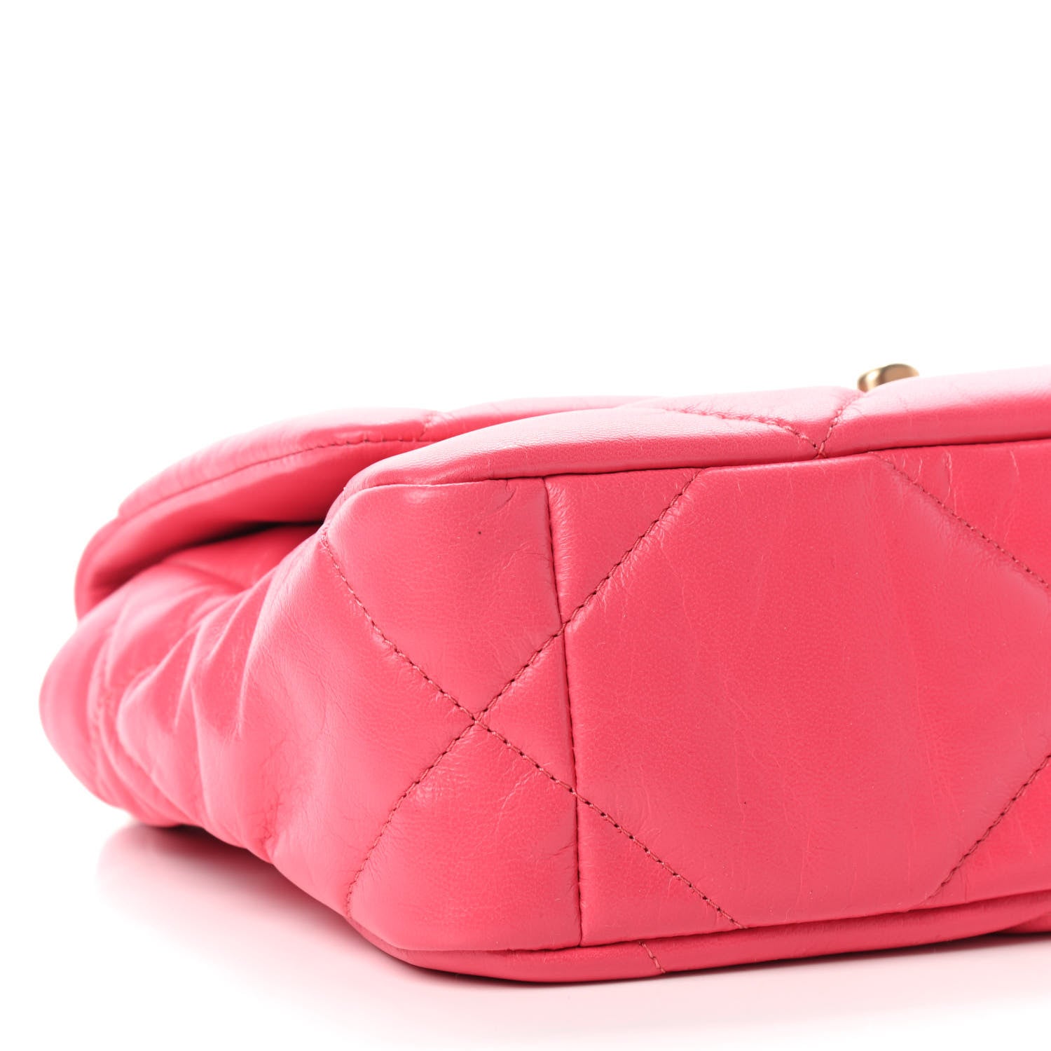 Chanel Shiny Lambskin Quilted Medium Chanel 19 Flap Neon Pink 6 of 9