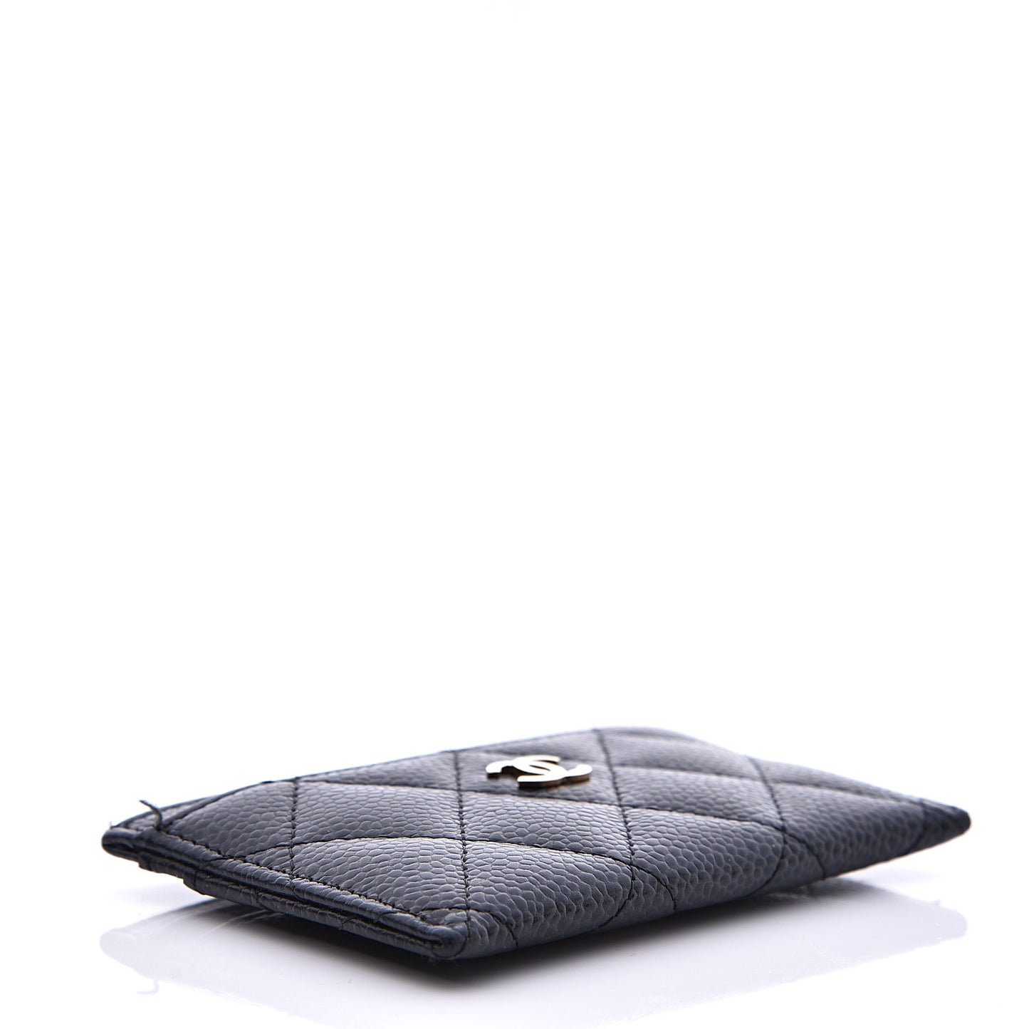 Caviar Quilted Card Holder Black
