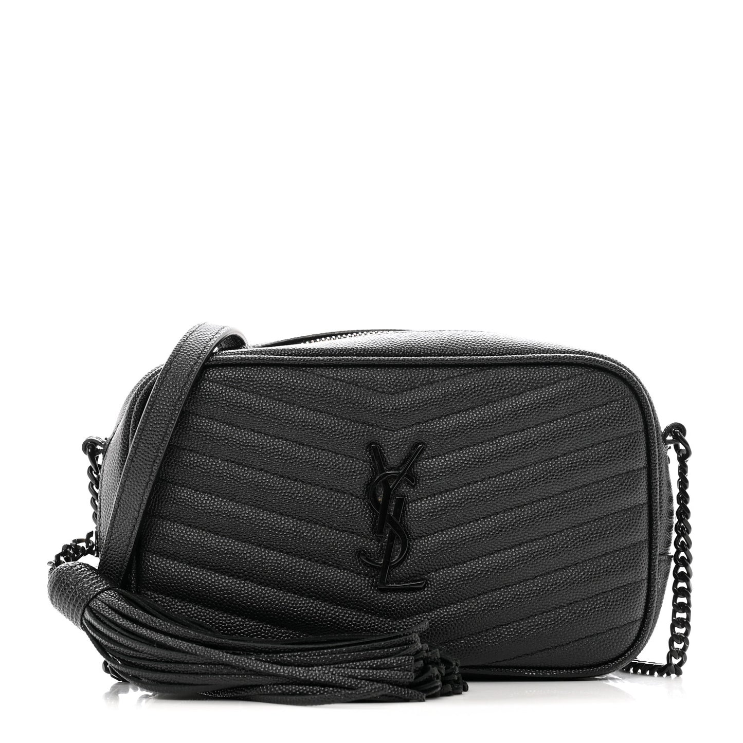 Grain De Poudre Matelasse Monochrome Monogram Mini Lou Camera Bag Black