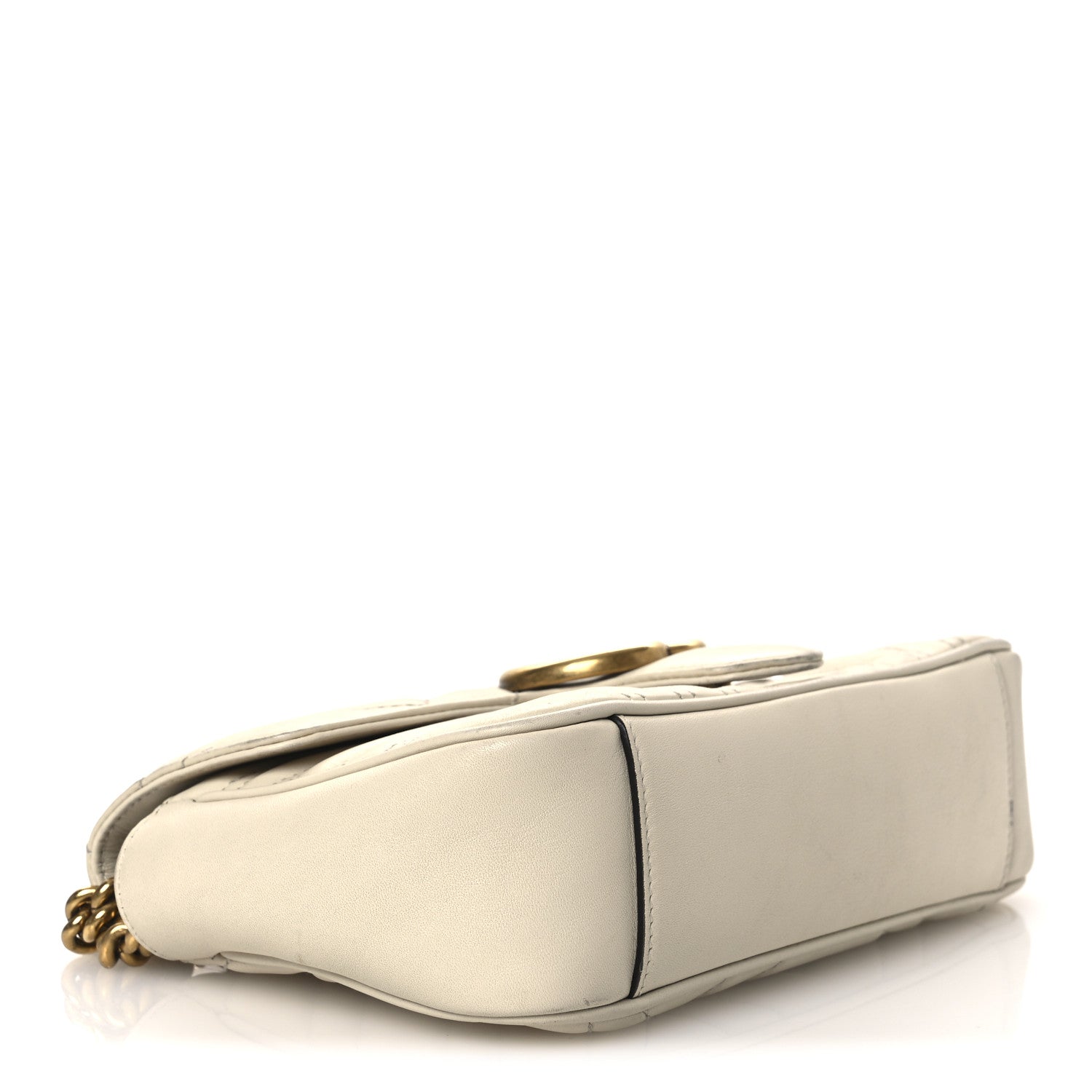 Gucci Calfskin Matelasse Mini GG Marmont Shoulder Bag White 4 of 17