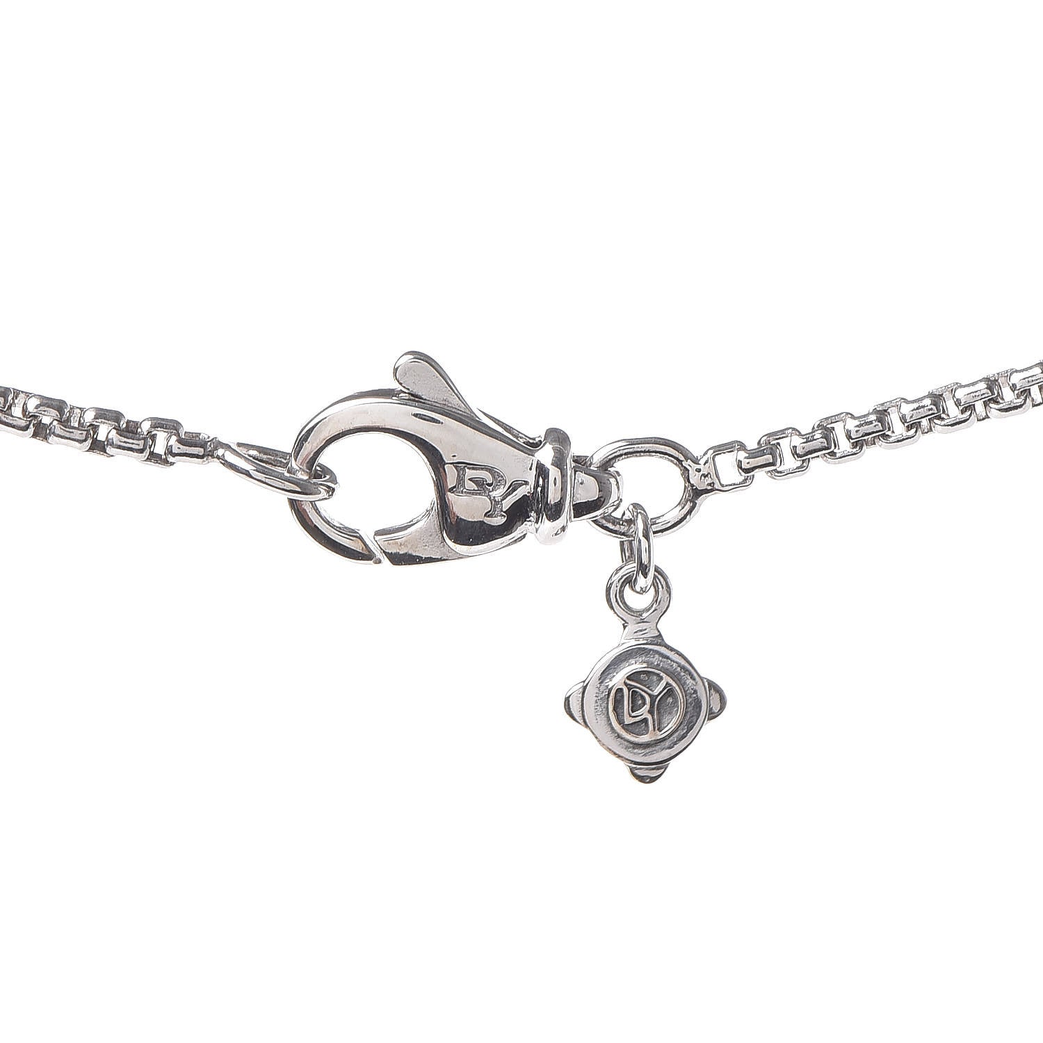 David Yurman Sterling Silver 14K White Gold Diamond 35mm Crossover Cross Necklace 5 of 7