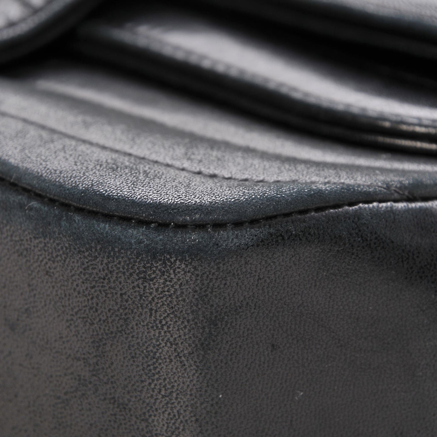 Lambskin Horizontal Quilted Small Single Flap Navy