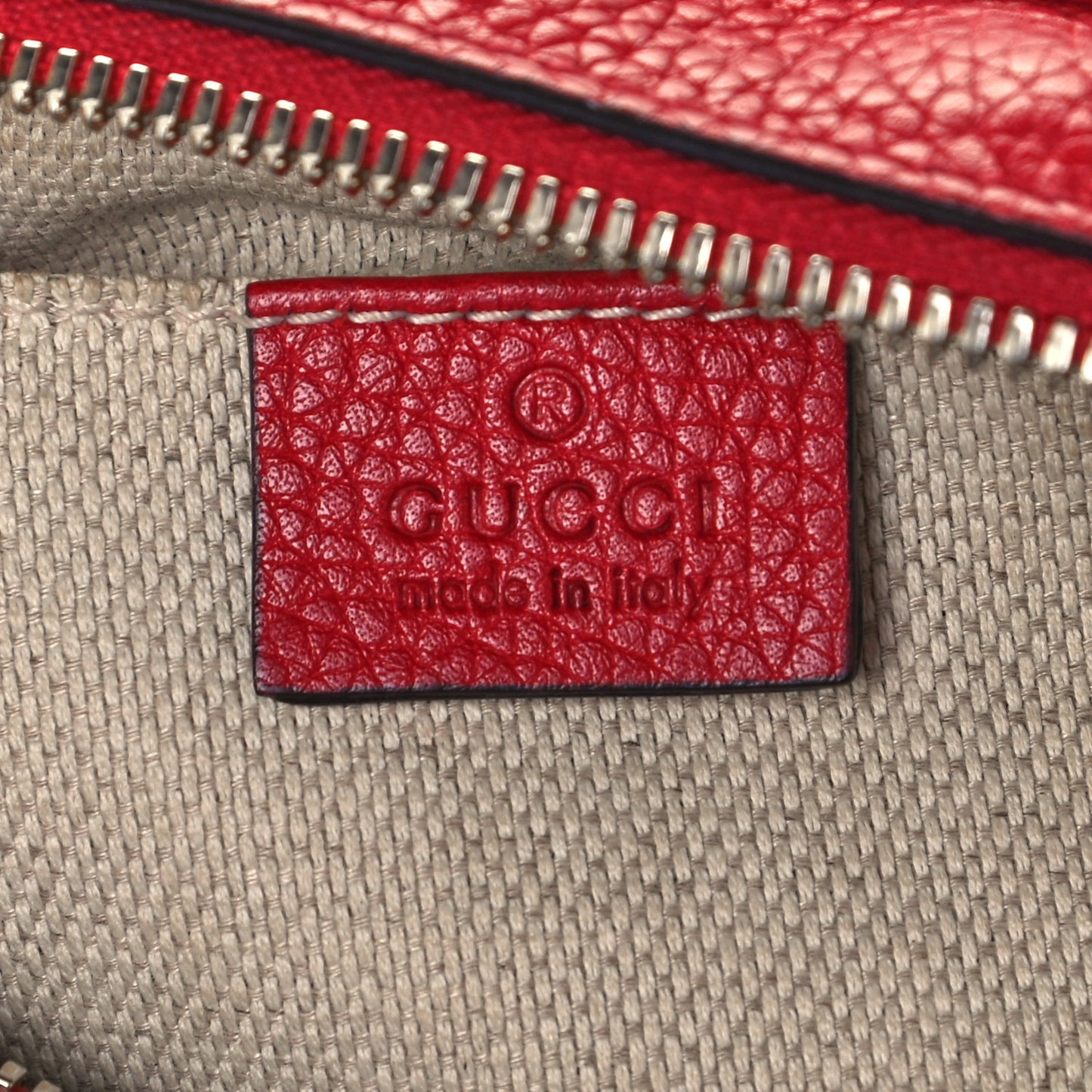 Pebbled Calfskin Small Soho Disco Bag Vibrant Red