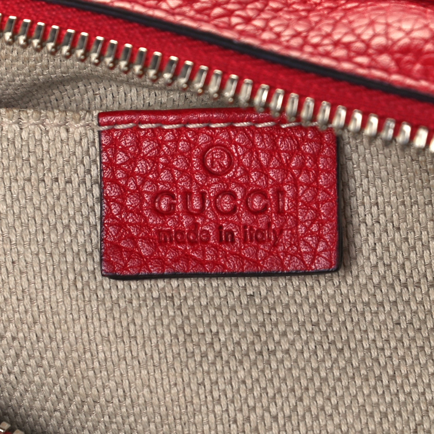 Gucci Pebbled Calfskin Small Soho Disco Bag Vibrant Red 5 of 10