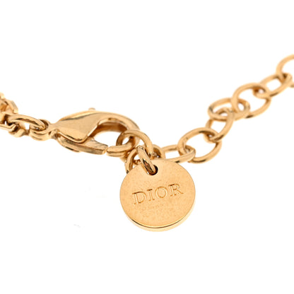 Christian Dior Crystal Metal Logo Bracelet Gold 4 of 5