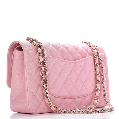 Chanel Iridescent Caviar Quilted Medium Double Flap Rose Pink 3 of 10