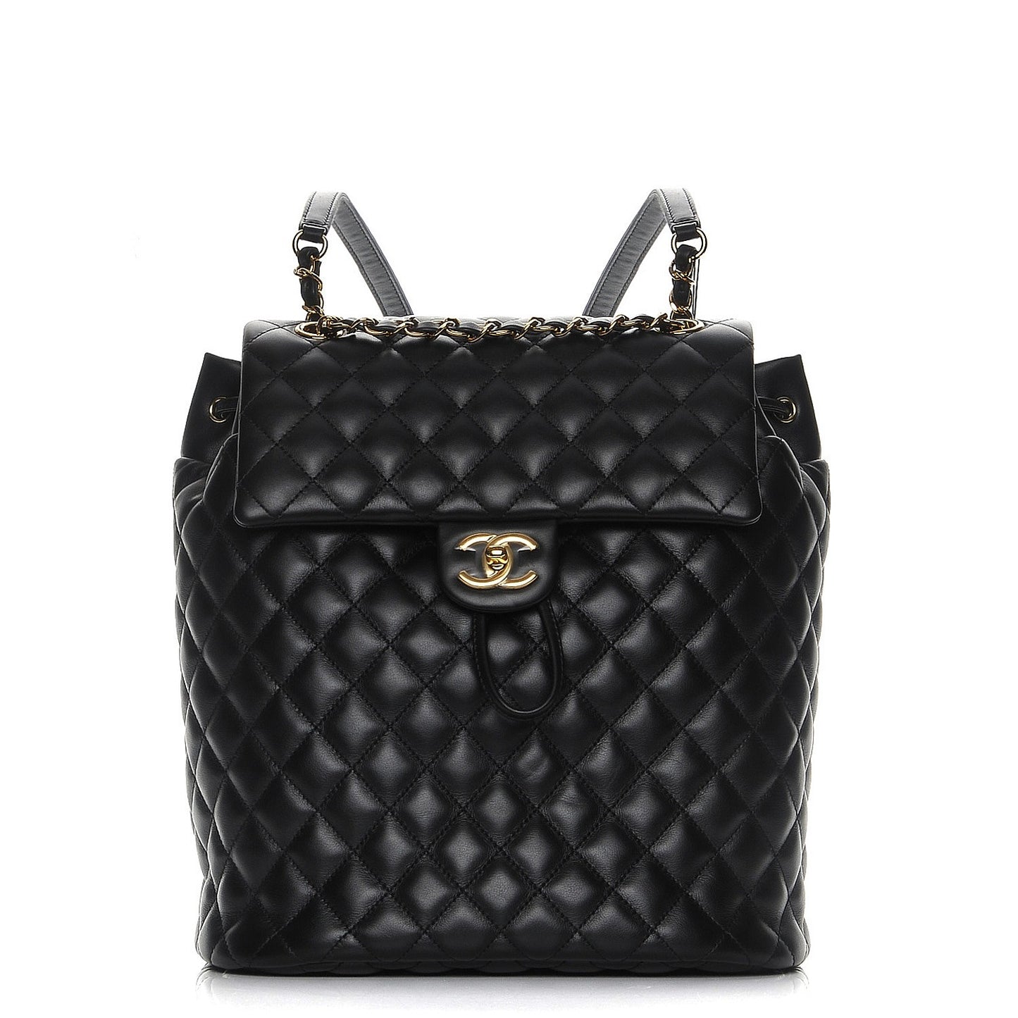 Lambskin Quilted Large Urban Spirit Backpack Black