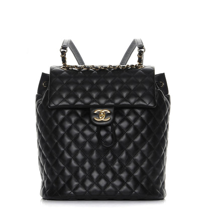 Chanel Lambskin Quilted Large Urban Spirit Backpack Black 1 of 8