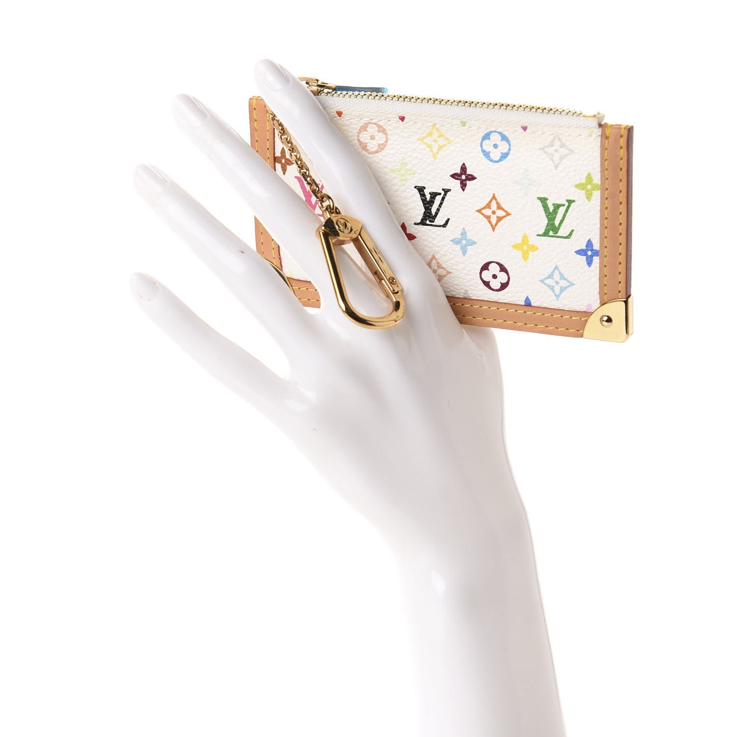 Monogram Multicolor Key Pouch White