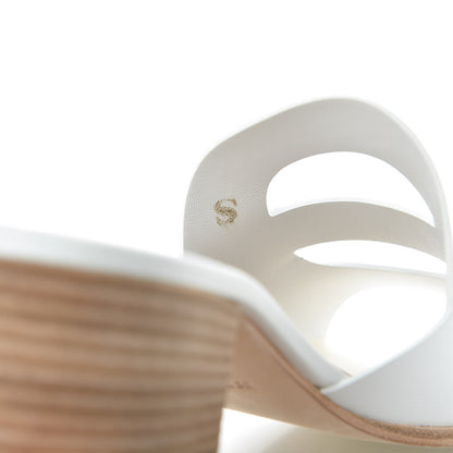 Hermes Calfskin Mona Sandals 37 White 8 of 10