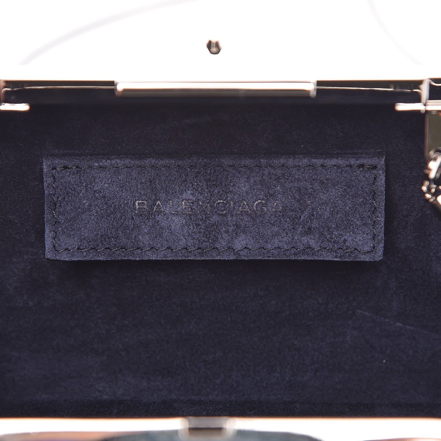 Balenciaga Calfskin Minaudiere Trapeze Clutch Bleu Persan 6 of 9