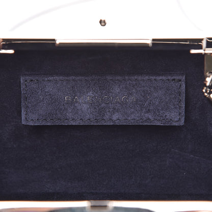 Balenciaga Calfskin Minaudiere Trapeze Clutch Bleu Persan 6 of 9