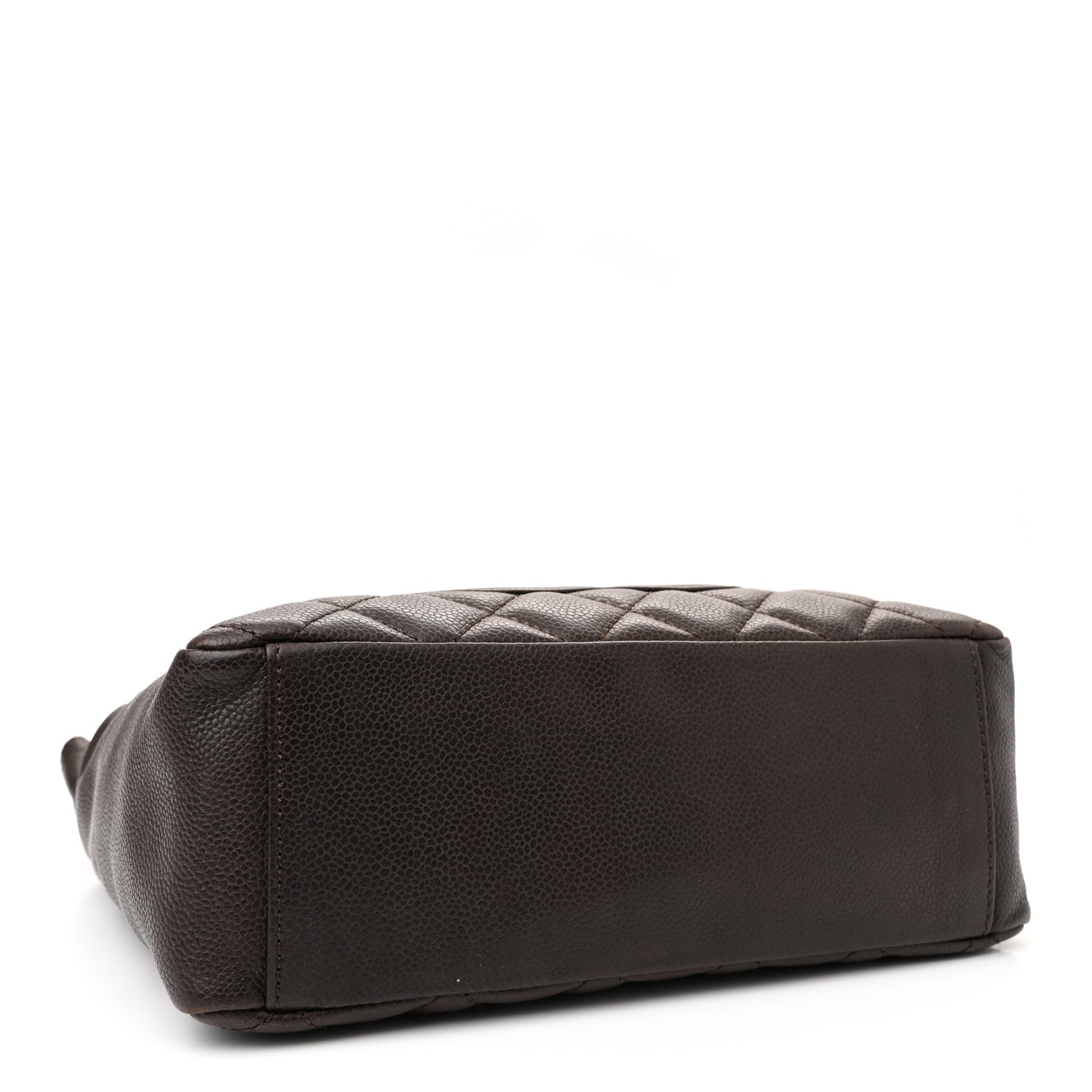 Chanel Caviar Quilted Petit Shopping Tote PST Dark Brown Brown 4 of 15