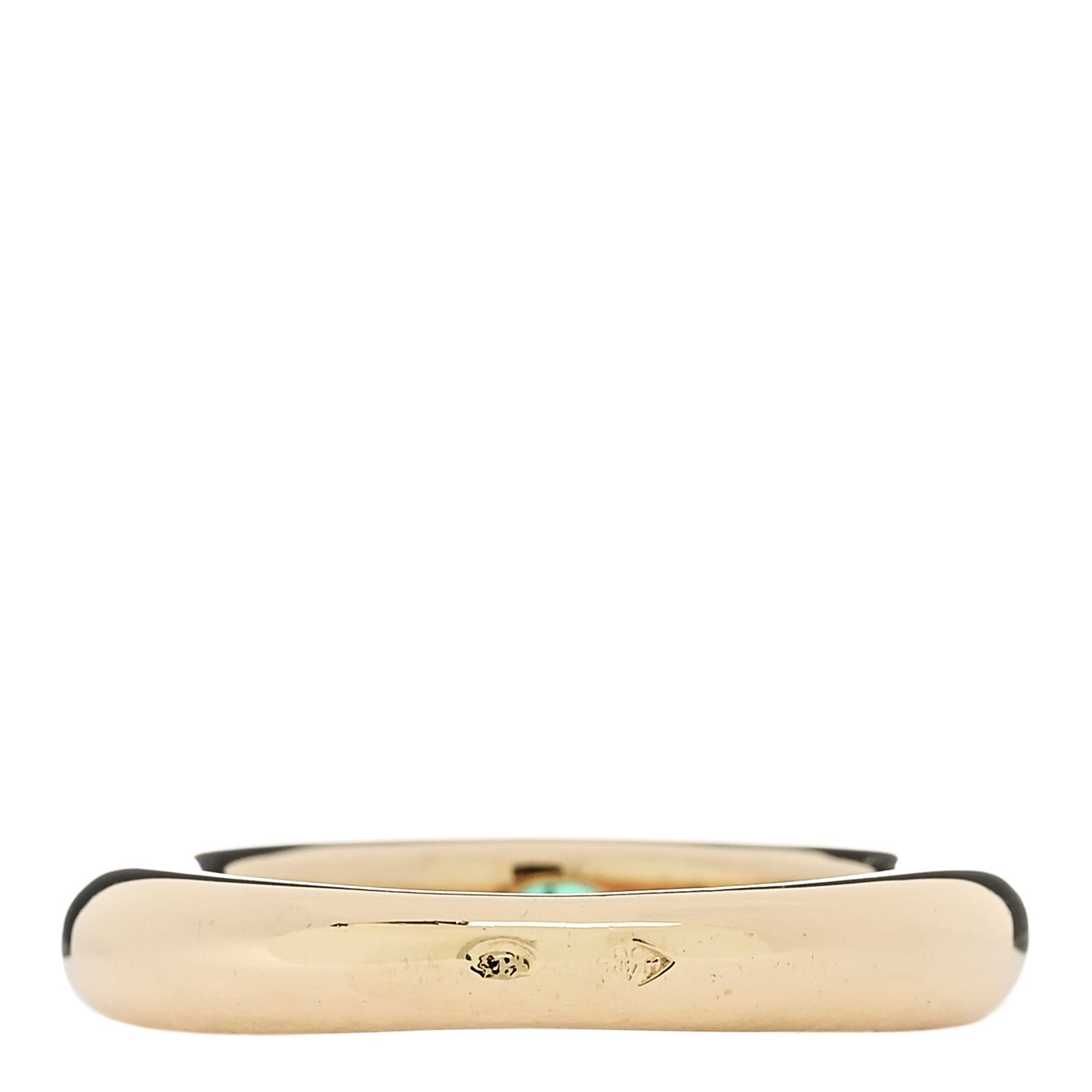 18K Yellow Gold Emerald Ellipse Oval Cut Ring 54 6.75